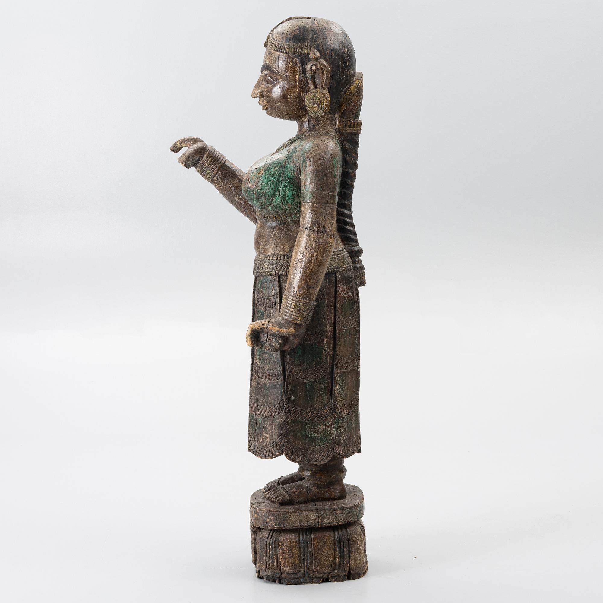 A 20th century wooden sculpture, Cambodia.