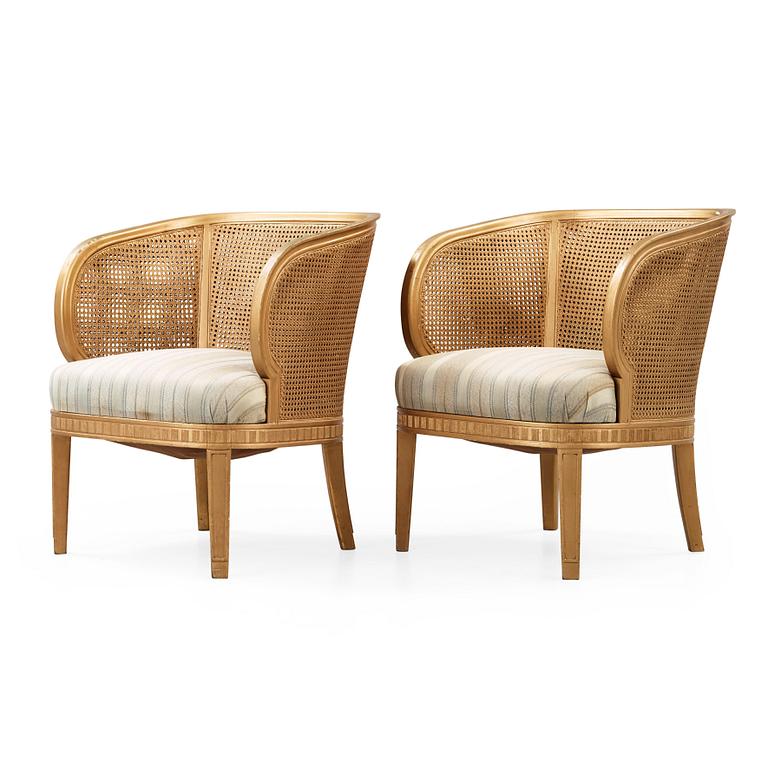 A pair of Nordiska Kompaniet Swedish Grace armchairs, possibly by Axel Einar Hjorth, Stockholm 1930.