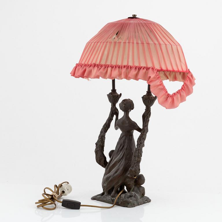 Hjördis Nordin-Tengbom, a bronze table lamp from around the year 1900.