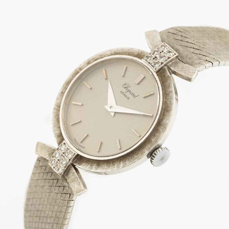 Chopard, armbandsur, 18K vitguld, 24,5 mm.