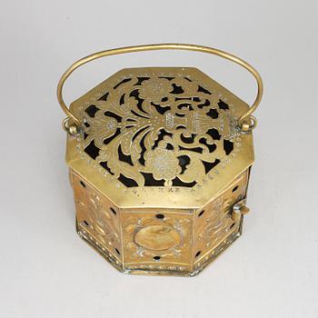 GLÖDBEHÅLLARE / FOTVÄRMARE, Barock, troligen Nederländerna, 1700-tal.