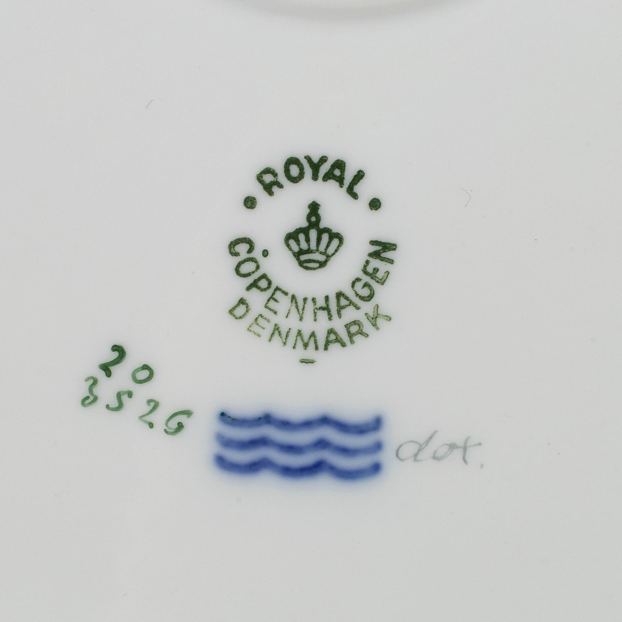 Three Royal Copenhagen, 'Flora Danica' dishes, Denmark, 20th Century.