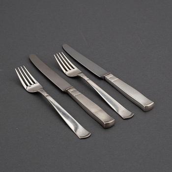 JACOB ÄNGMAN, 12+12 'Rosenholm' silver cutlery.