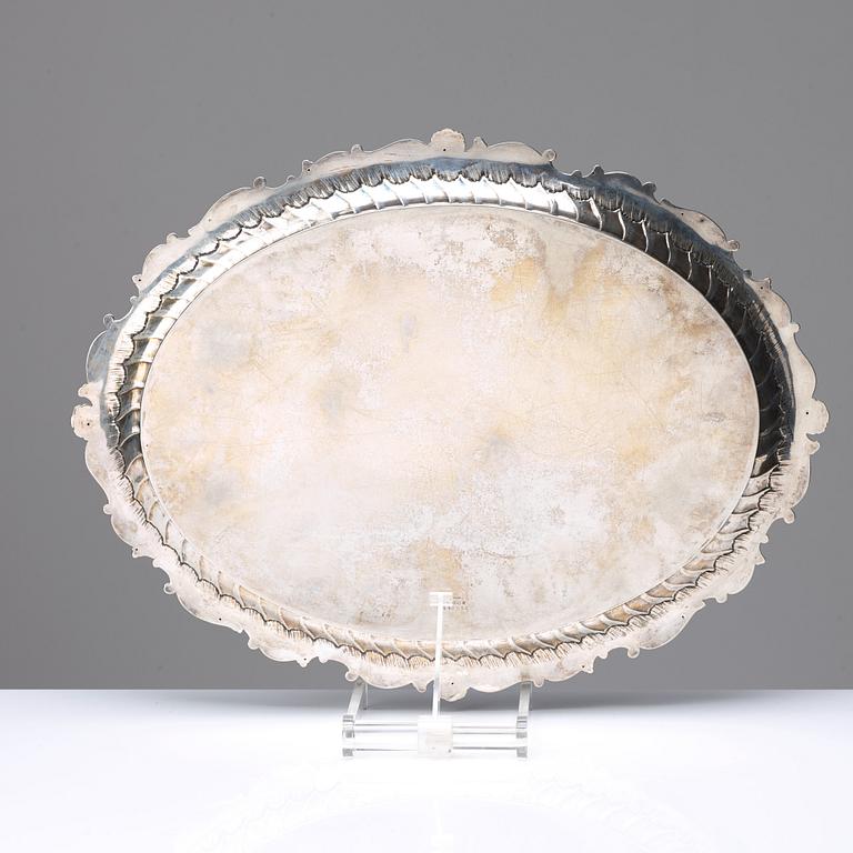 A 20th century German silver tray, Wilkens & Sohne.