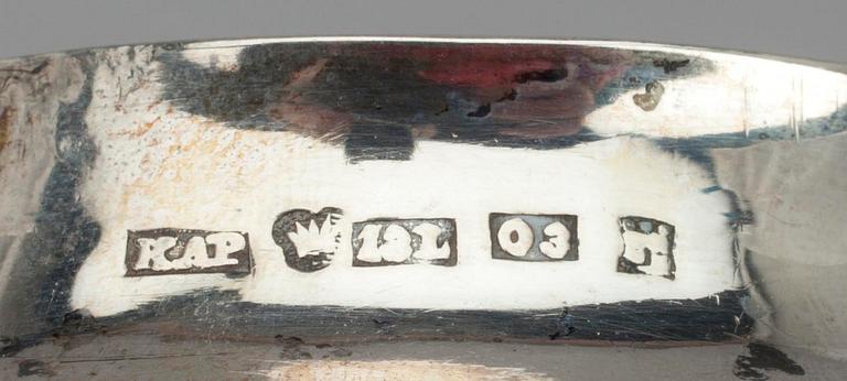 PARTI SILVER, 6 delar, Finland 1837-1925. Silvervikt tot. ca 470 g.