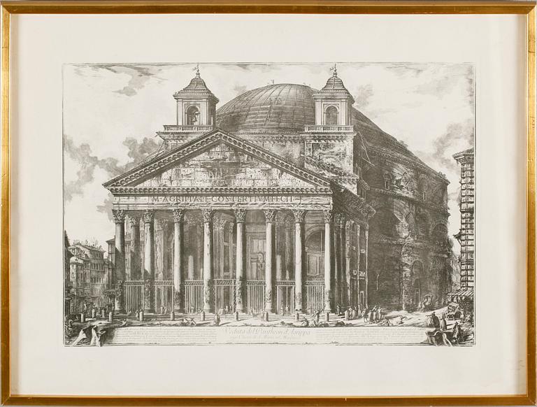 PIRANESI, efter, 2 st, grafiska tryck, 1900-tal.