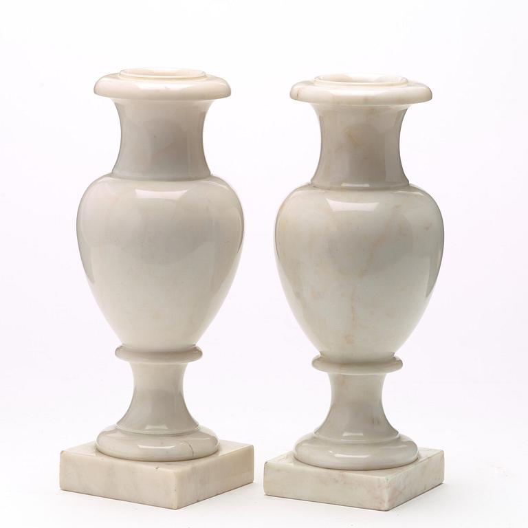 A pair of Russian 19th century marble urns.