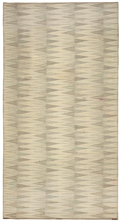 CARPET. Flat weave and tapestry weave (Rölakan and gobelängteknik). 549 x 291 cm. Signed MLH JSJP ID.