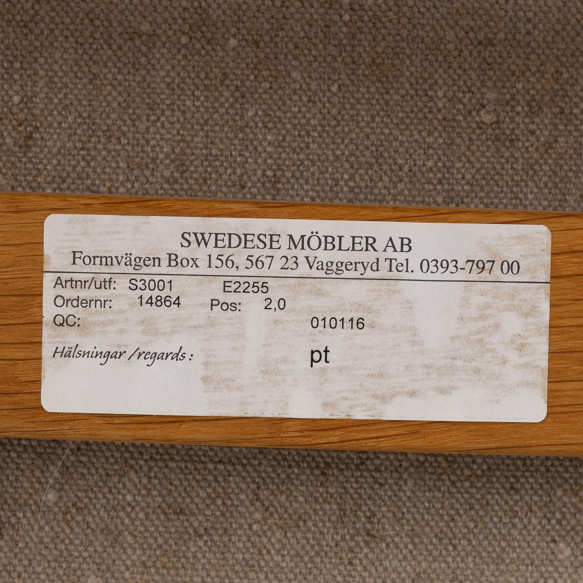 Yngve Ekström, a 'Lamino' armchair, Swedese, 2001.