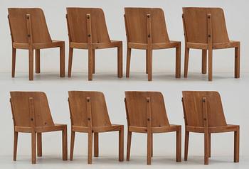 A set of eight Axel Einar Hjorth stained pine 'Lovö' chairs, Nordiska Kompaniet.