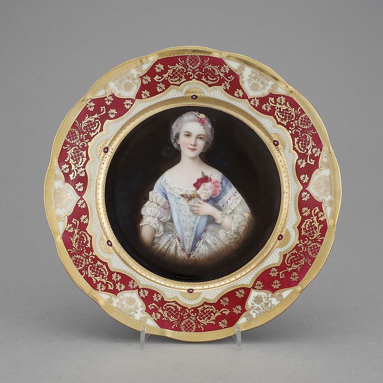 TALLRIK, porslin. Sevres-liknande märke, 1800-talets slut.