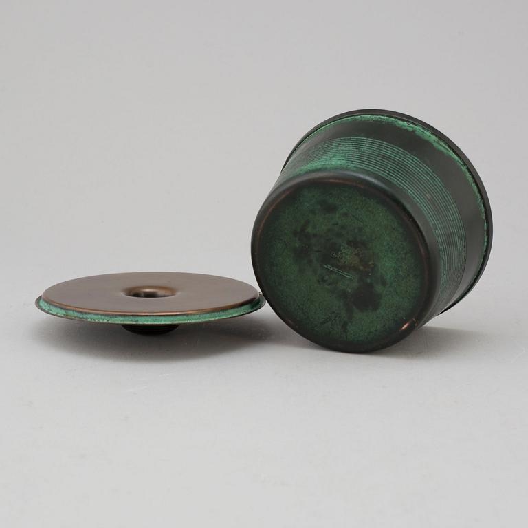 NILS FOUGSTEDT, a patinated bronze box, FAK Kronsilver Fabrik AB, Stockholm 1930's.