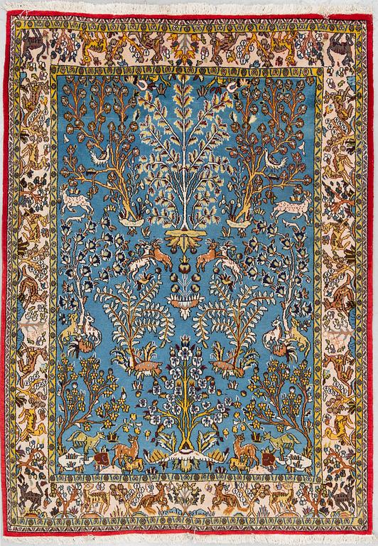 MATTO, an old Qum figural, ca 215,5 x 152-154 cm.