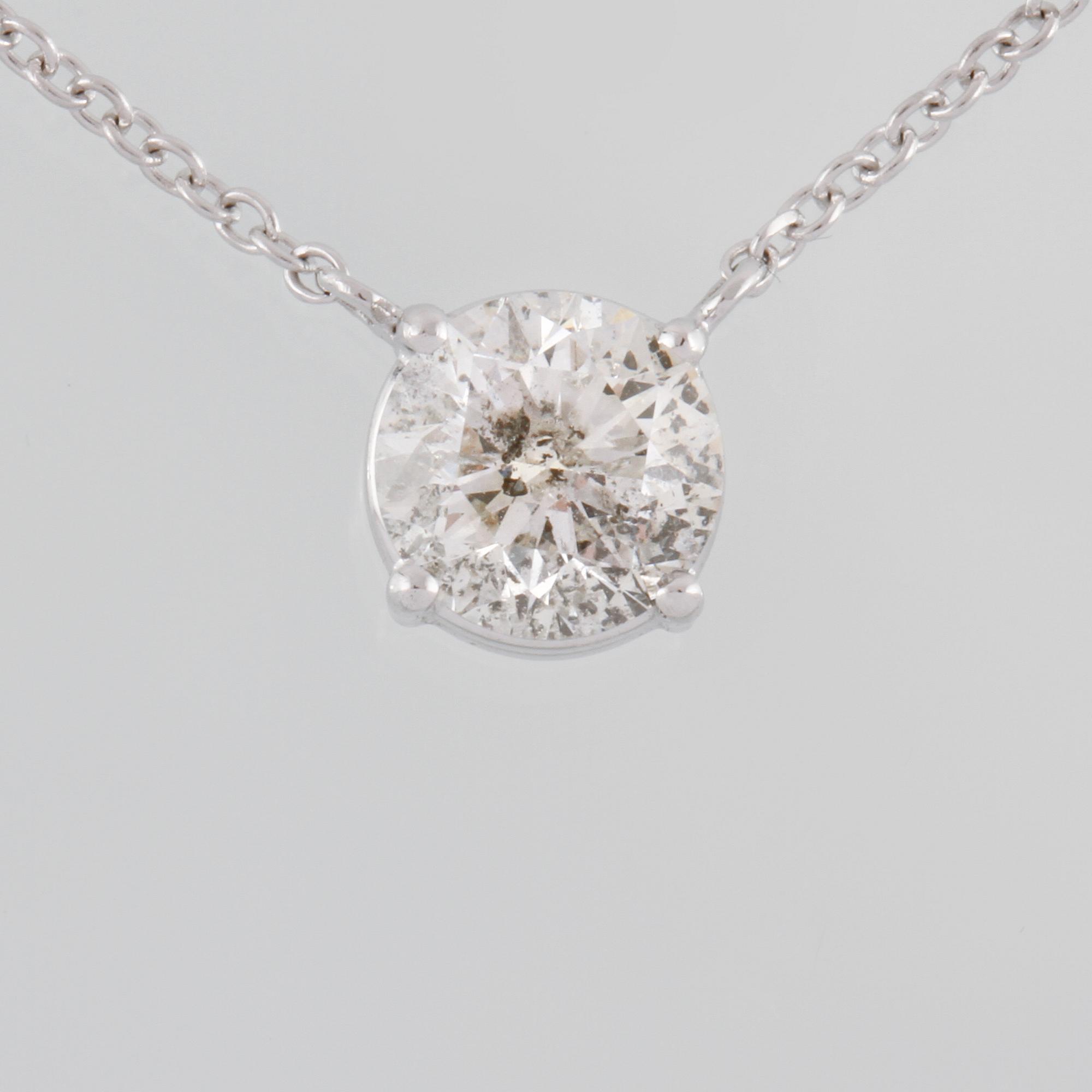 HÄNGE, 18K vitguld med briljantslipad diamant 1.13 ct, Arezzo, Italien.  Vikt  2,6 gram.
