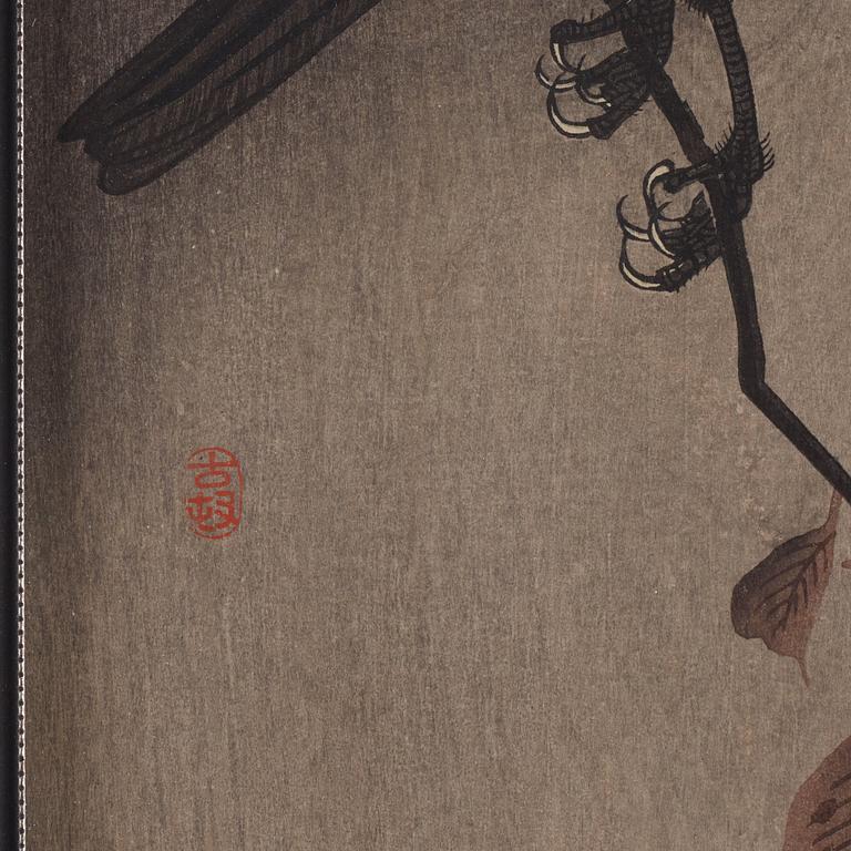 Ohara Koson (1877-1945), färgträsnitt, fem stycken. Japan, 1900-talets första hälft.