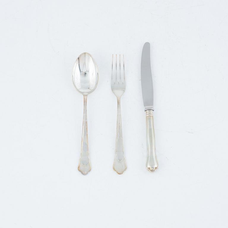 Cutlery set, 30 pieces, silver, "Chippendale", mostly GEWE, Eskilstuna, 2000-2001.