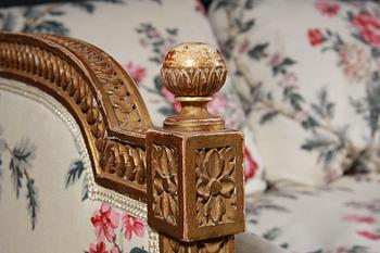 SOFFA/SÄNG, gustaviansk stil, 1900-tal.