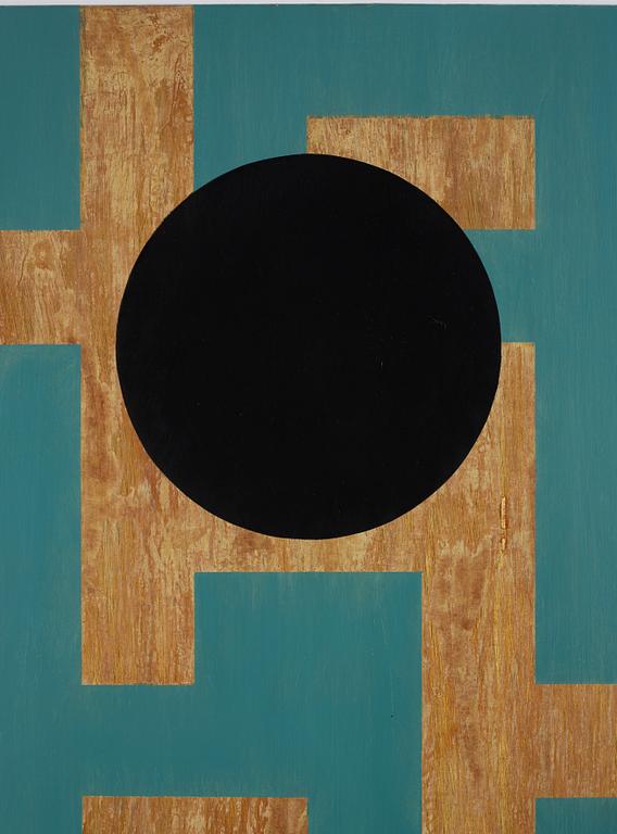 Olle Borg, signed and dated 1990 a tergo. Mixed media on aluminum.