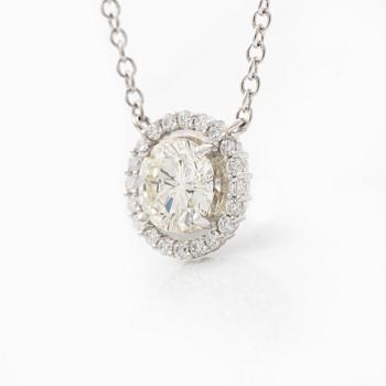 Necklace 18K white gold with brilliant-cut diamonds, accompanying report IGI.