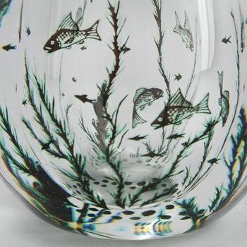 VAS, glas, "Fiskgraal", Edward Hald, Orrefors, signerad.