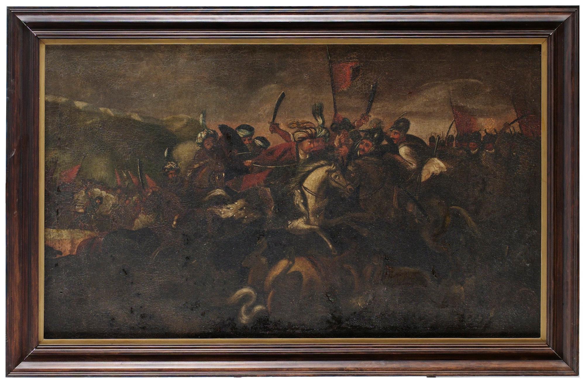 Jacques Courtois kallad Le Bourguignon Hans art, Bataljscen mellan kristna och turkar.