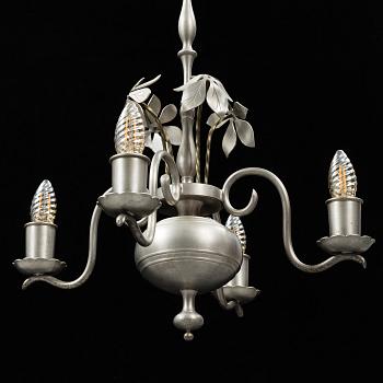 ESTRID ERICSON, a model 104 pewter chandelier, Svenskt Tenn, 1920's.