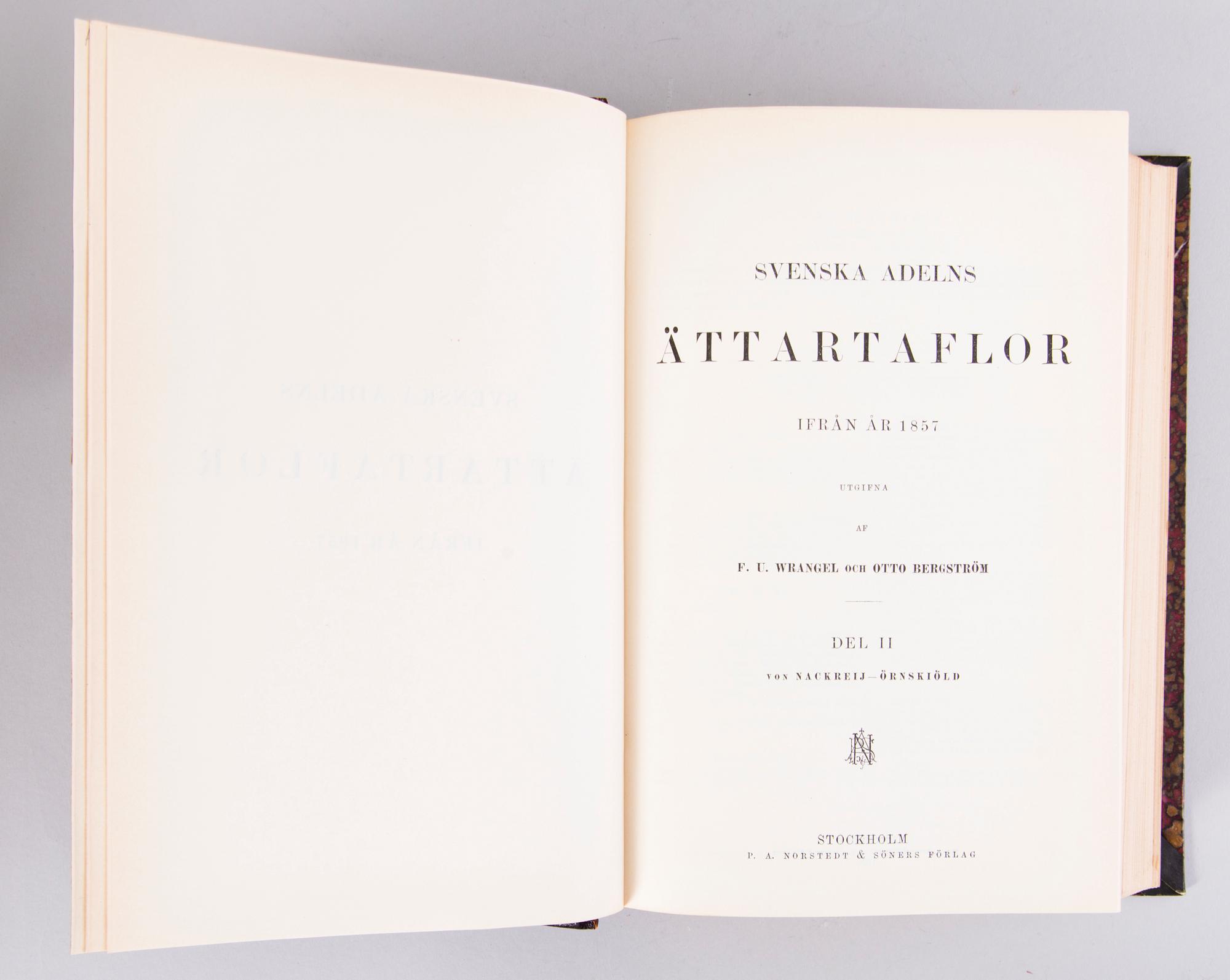 THREE BOOKS, Svenska Adelns Ättartavlor 1897 och "Huvudbaner och anvapen under stormaktstiden", 1999.
