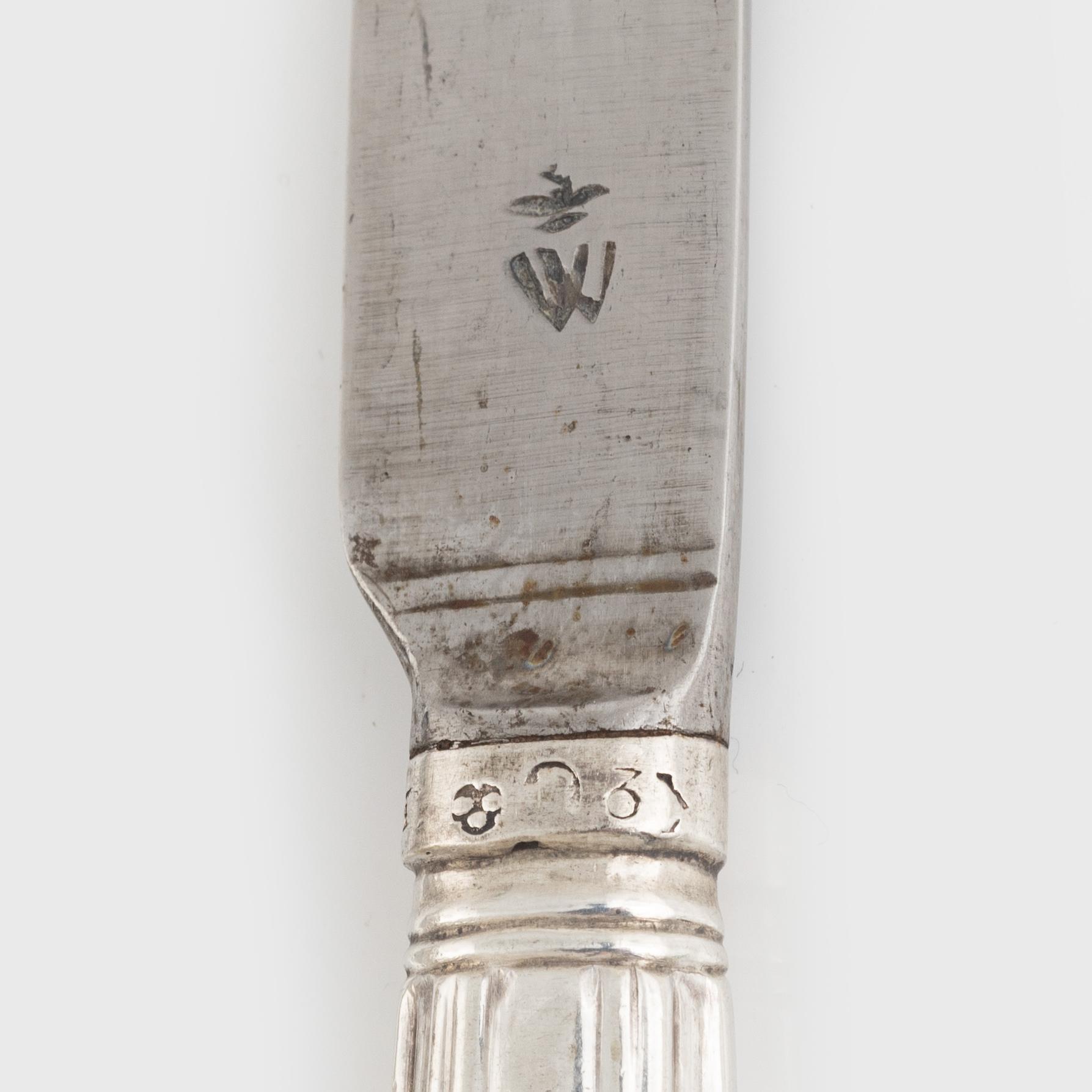 Dessert cutlery, 31 pieces, silver, Carl Gideon Renander, Stockholm, 18th century and C.F. Björnstedt, 19th century.