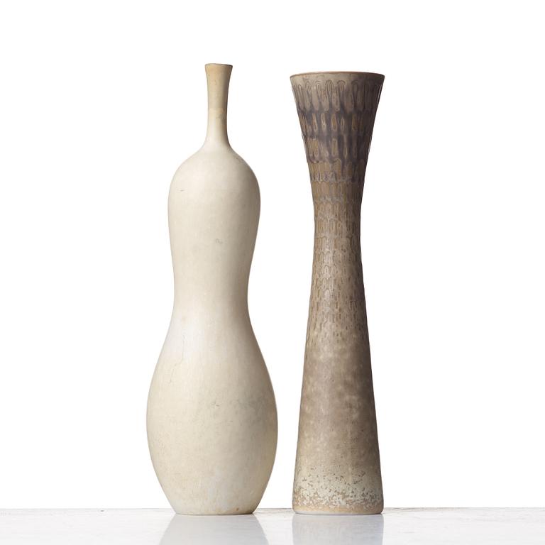 Carl-Harry Stålhane, two stoneware vases, Rörstrand, Sweden 1950's.