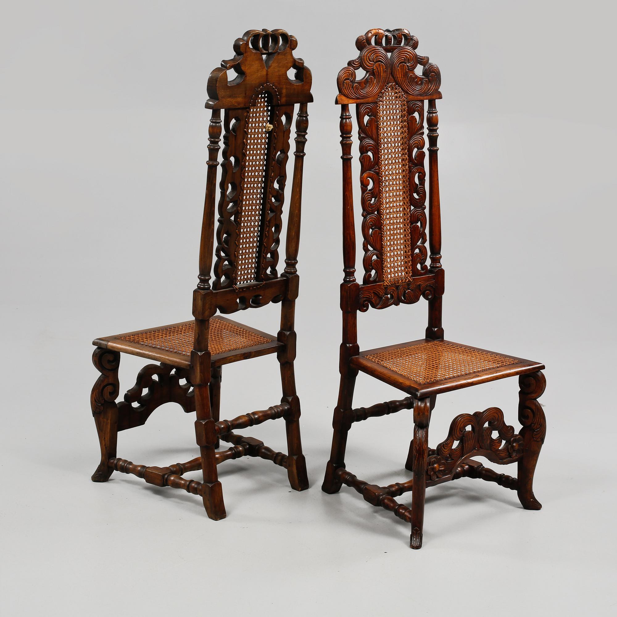 STOLAR, ett par, barockstil, 1900-talets första hälft.