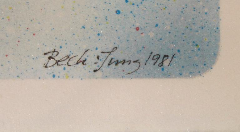 BECK & LJUNG, (HOLGER BÄCKSTRÖM & BO LJUNGBERG), färglitografier, 2 st, sign, numr 27/199 o dat 1981.