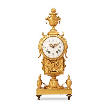 1486. A Louis XVI late 18th century gilt bronze mantel clock for the Russian market.