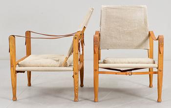 FÅTÖLJER, ett par, "Safari", Kaare Klint för Rud. Rasmussens Snedkerier Asp, Danmark. Formgiven 1933.