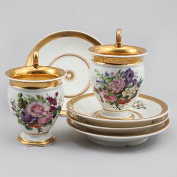 KAFFESERVIS, 10 delar, troligen Frankrike, 1800-talets första hälft.