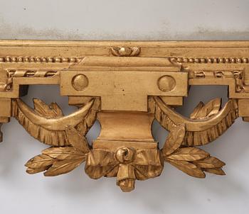 A Gustavian Giltwood mirror by J. Åkerblad and A. Öberg, Stockholm, 1780's.