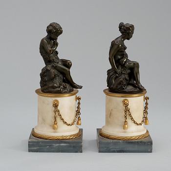 BORDSSKULPTURER, ett par. Frankrike, 1700-talets slut. Louis XVI.