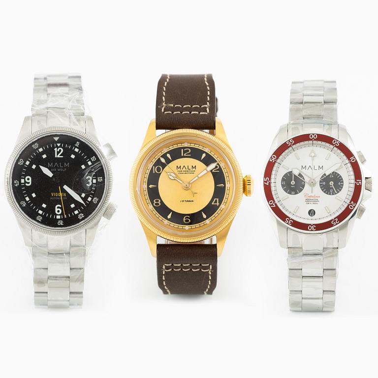Malm, 3 pcs, wristwatches, "No Reserve".
