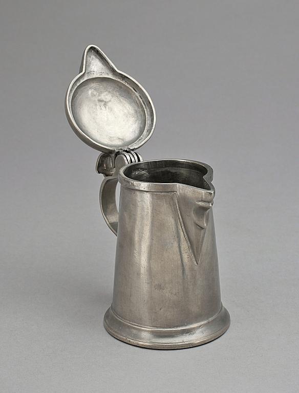 MÅLKÄRL / RÖRKEN, tenn, möjl J Sauer, Stockholm, dat 1740.