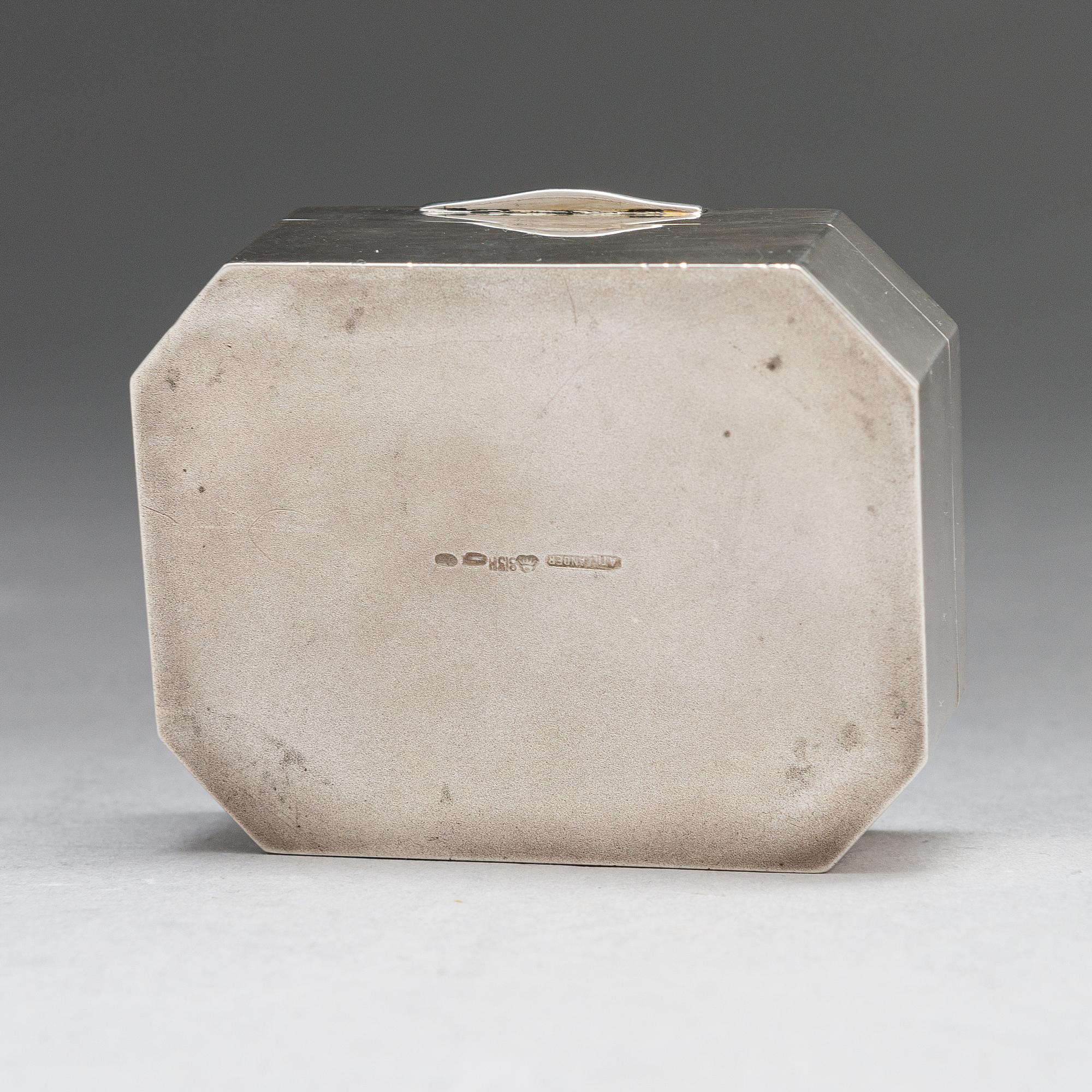 A silver box with enamelled decoration, A. Tillander, Helsinki.