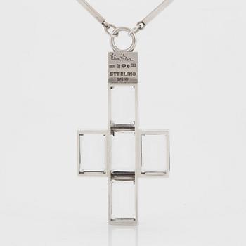 Wiwen Nilsson, a sterling and rock crystal cross-shaped necklace, Lund Sweden 1943.