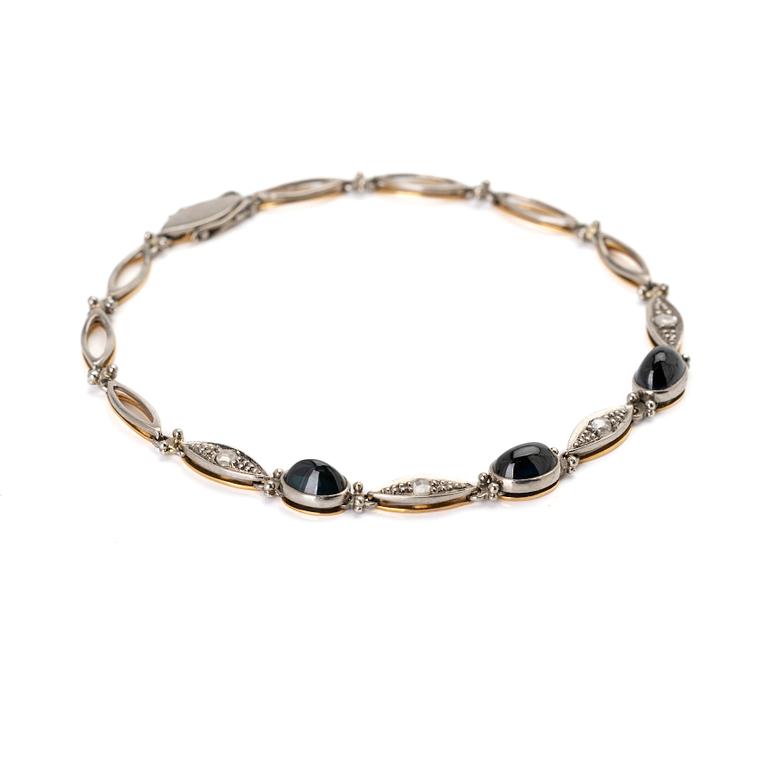 Bracelet, 18K gold, sapphires and diamonds, Heribert Engelbert AB, Stockholm, 1954.