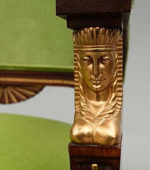 KARMSTOLAR, 1 par, empirestil, 1800-talets slut.