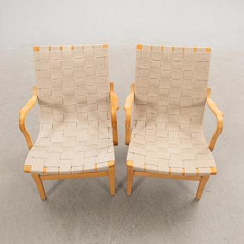 Bruno Mathsson, Armchairs/Chair pair, "Eva", Karl Mathsson Company, late 20th century.