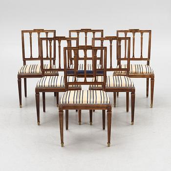 Stolar, 6 st gustaviansk stil, 1900-talets första hälft.