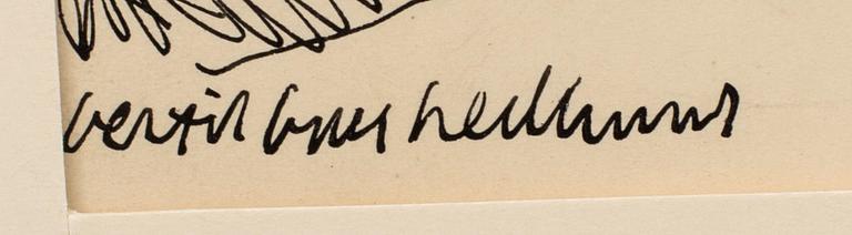 BERTIL BULL HEDLUND, 9 pieces, ink and pencil drawings, signed.