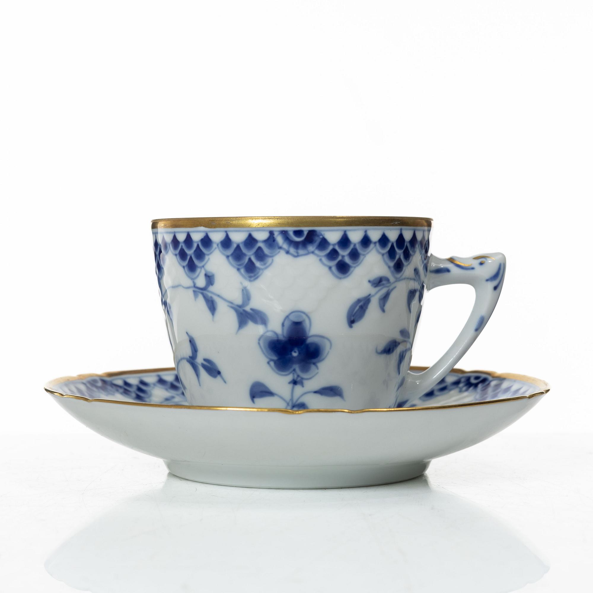 Bing & Grøndahl, kaffeservis, 13 delar, porslin, "Sommerfugl", Danmark.