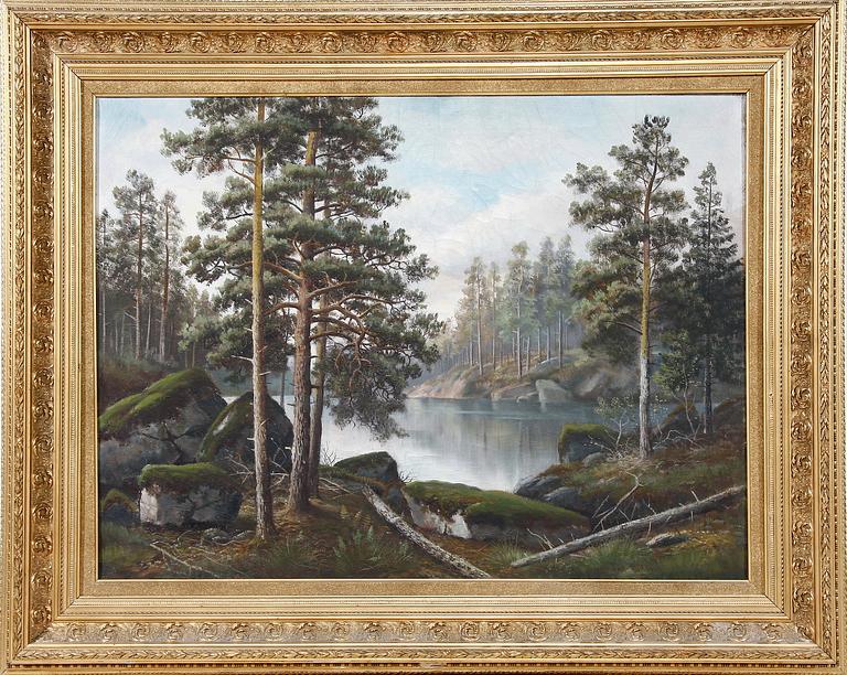 OKÄND KONSTNÄR, olja på duk. Bär sign Willgren?.