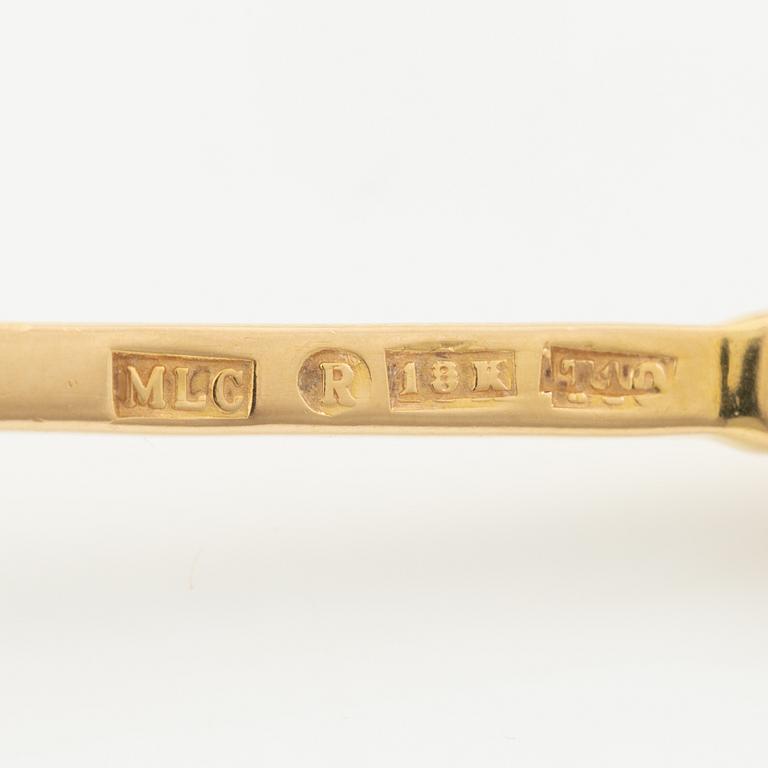 Chain with pendant, in the shape of a squash racket, 18K gold.