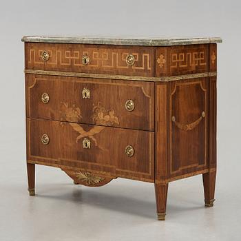 A Gustavian late 18th century commode by G Foltiern, not signed.