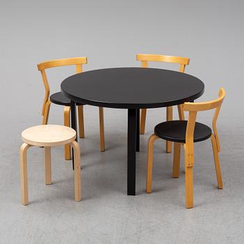 ALVAR AALTO, a five piece birch dining suite from Artek, Finland.